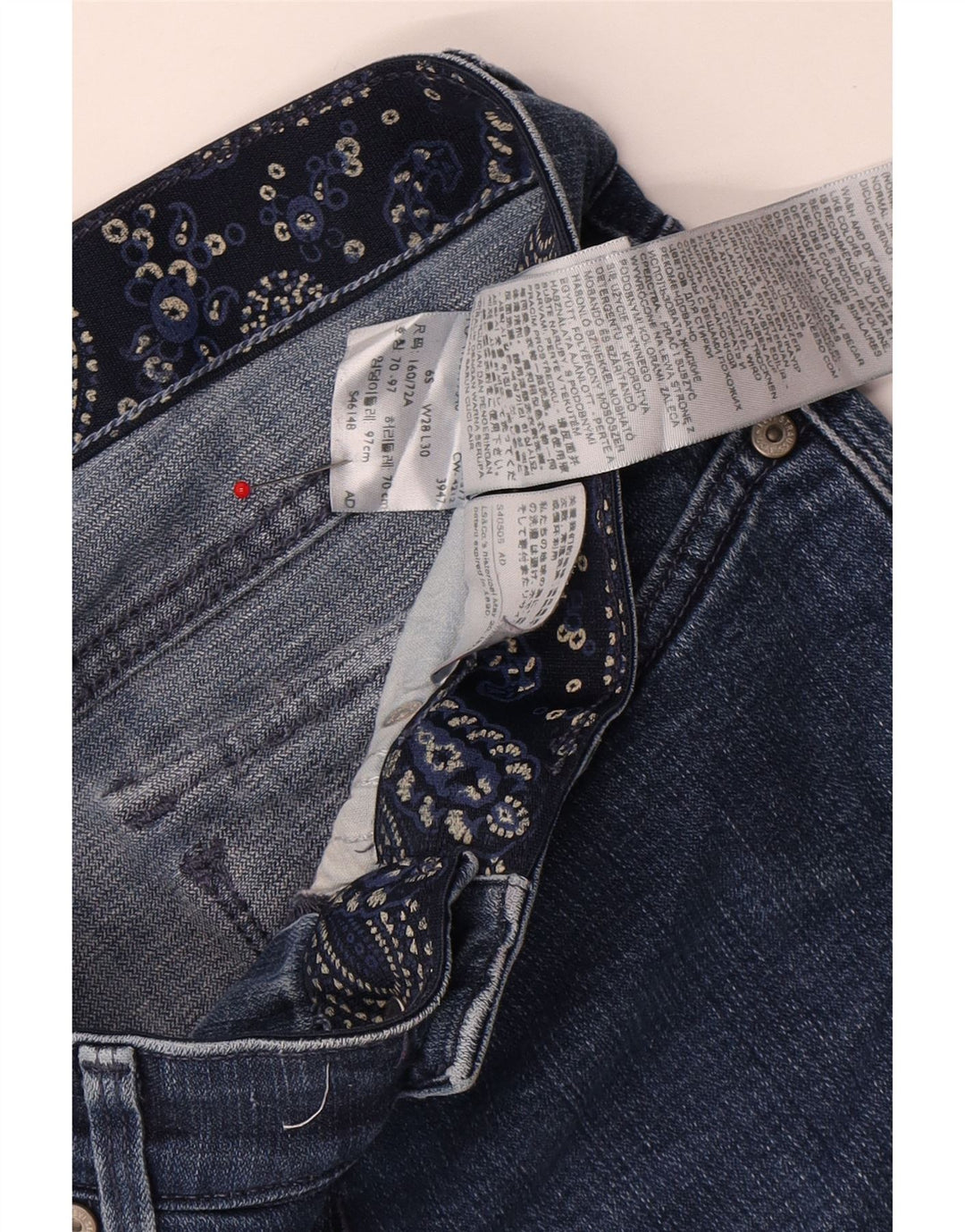 Levi's ženske ravne traperice US 6 srednje W28 L25 plavi pamuk