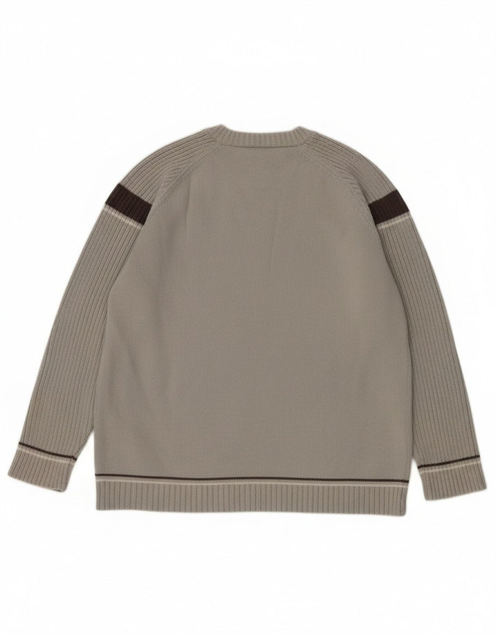 Kickers muški džemper s okruglim izrezom, srednje sivi pamuk u blokovima boja