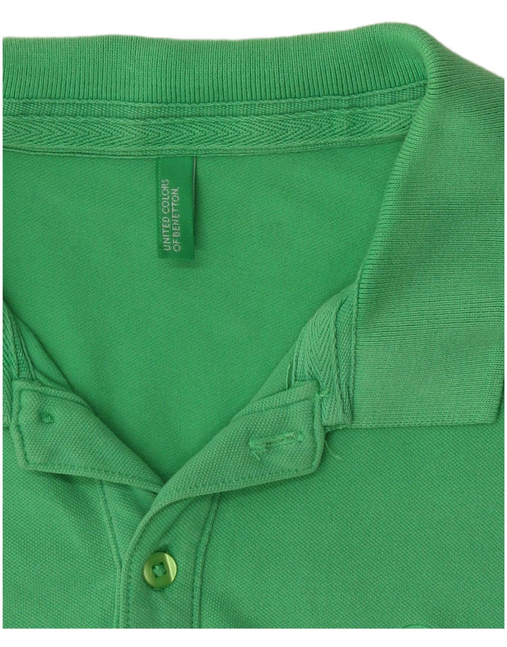BENETTON Womens Polo Shirt UK 10 Small Green