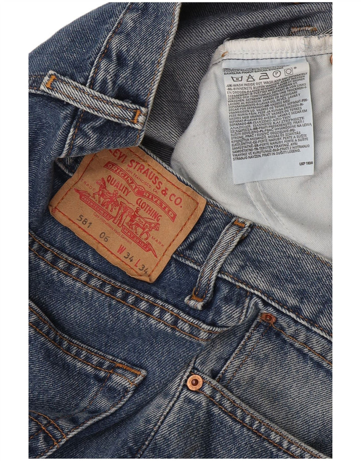 Levi's muške 581 ravne traperice W34 L34 plavi pamuk