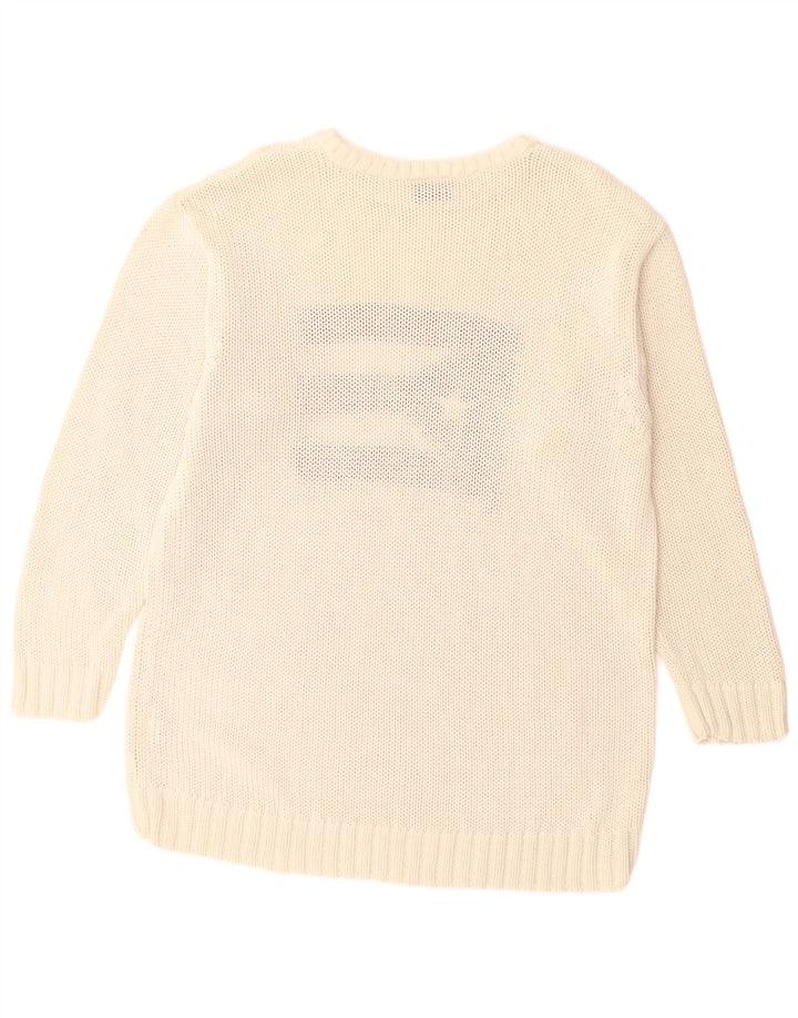 Veliki bijeli pamučni muški džemper s okruglim izrezom ARIZONA