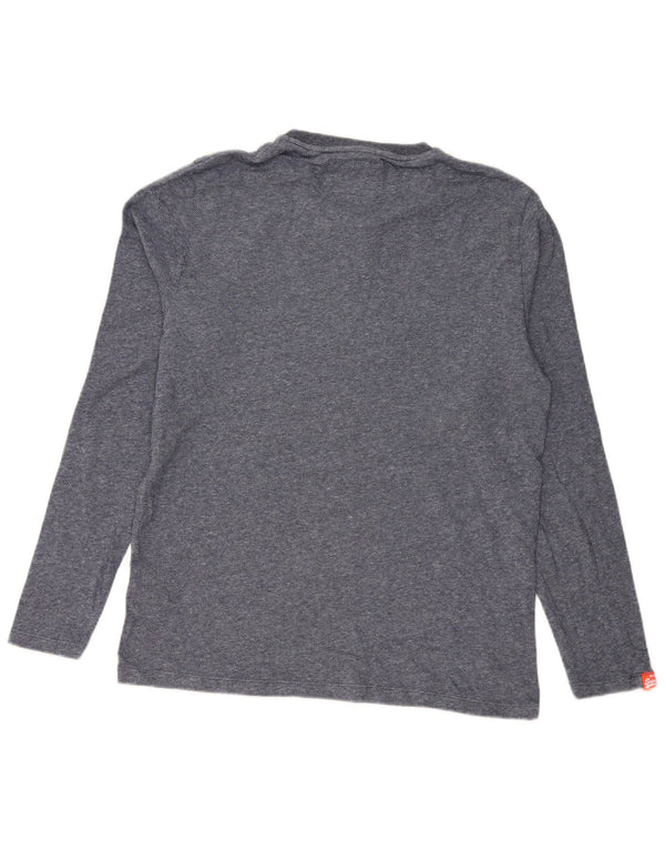 Superdry muška majica dugih rukava 2XL tamnoplavi flekasti pamuk