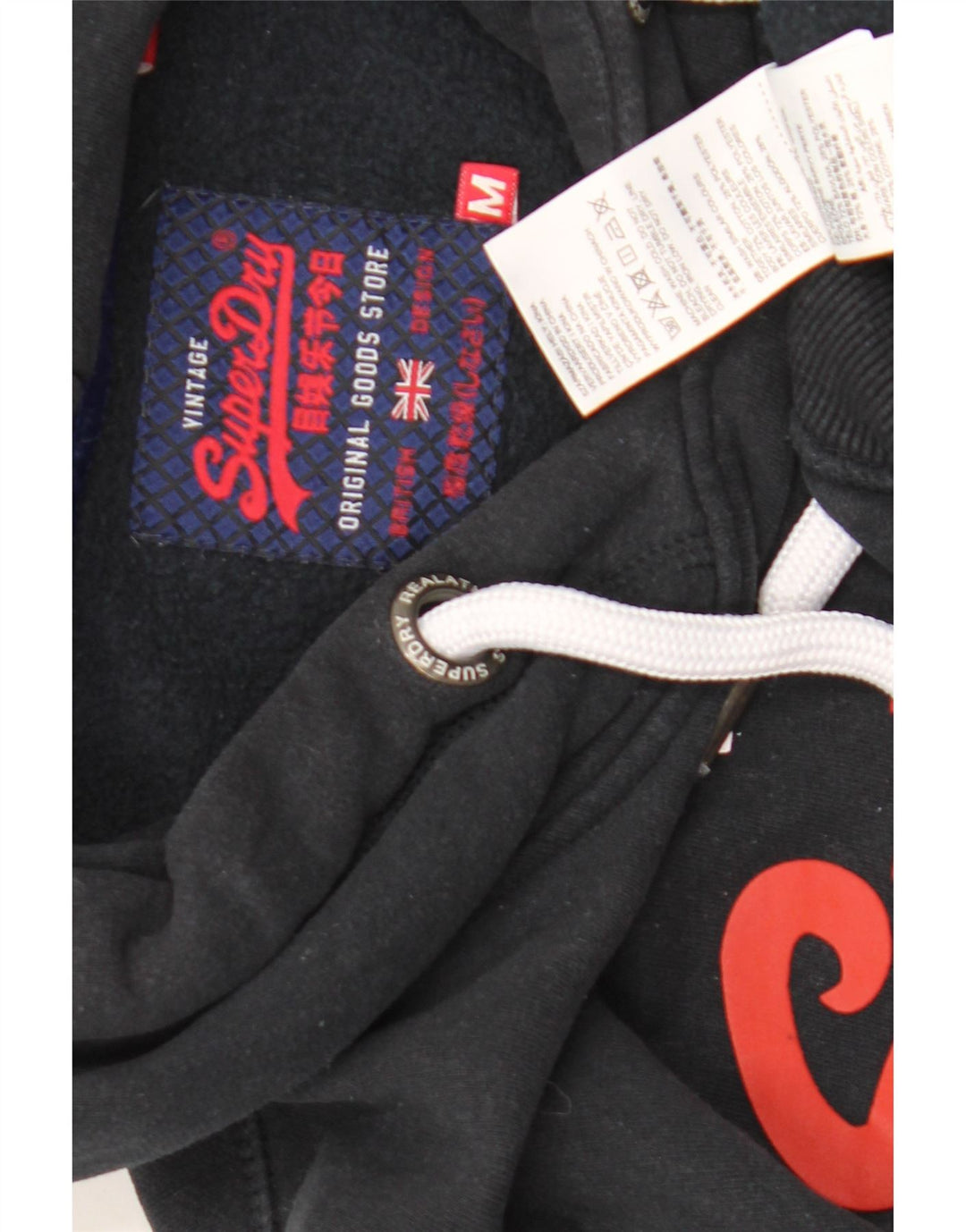 Superdry muška majica s kapuljačom srednje veličine, crni pamuk