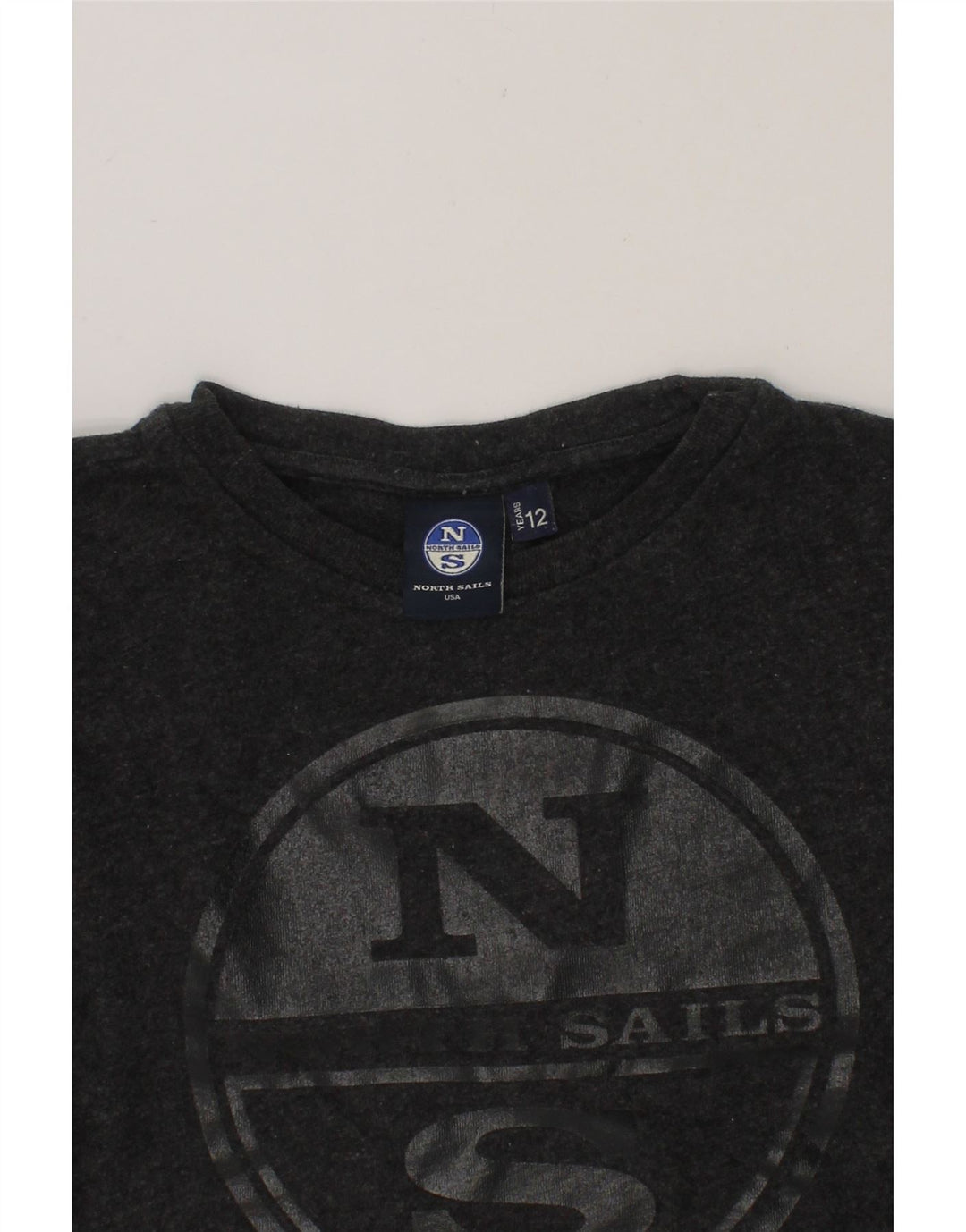 NORTH SAILS Boys Graphic Top Long Sleeve 11-12 Years Grey Vintage North Sails and Second-Hand North Sails from Messina Hembry 