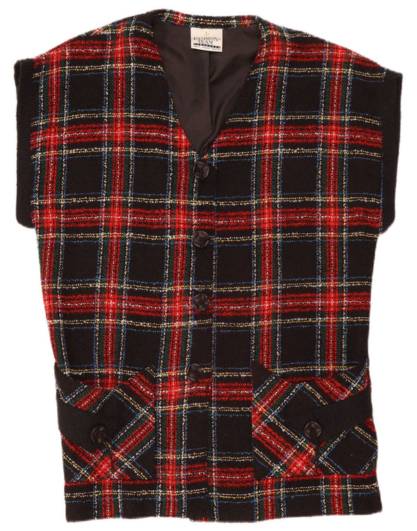 VINTAGE ženska prevelika jakna sa 4 gumba UK 10 Mali crveni karirani