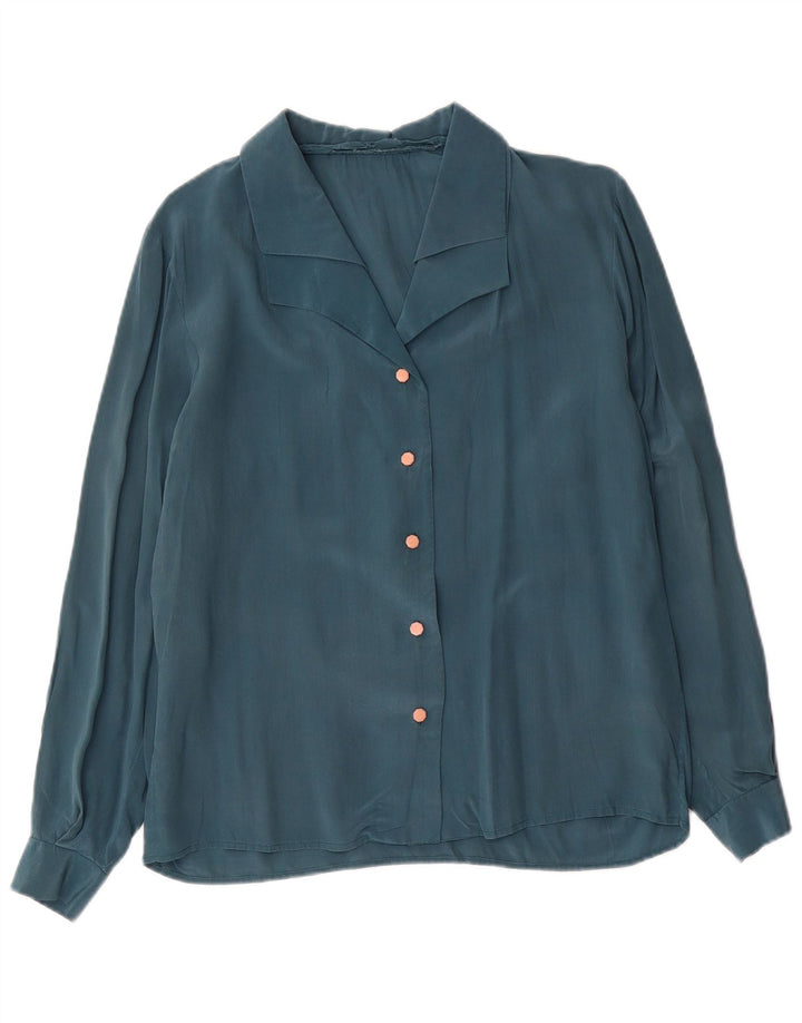 Vintage ženska košulja bluza UK 16 velika plava