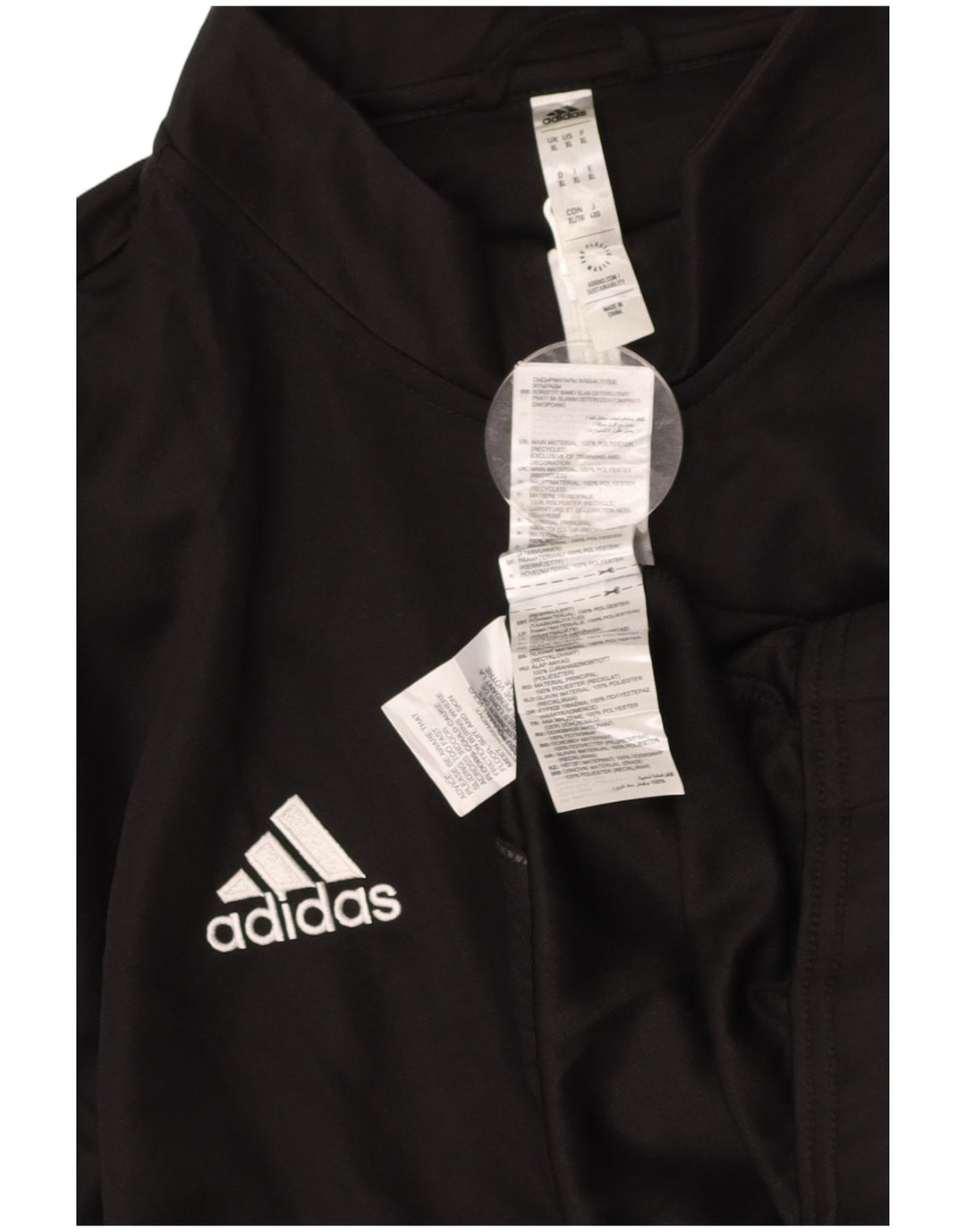 ADIDAS Mens Aeroready Graphic Tracksuit Top Jacket XL Black Polyester