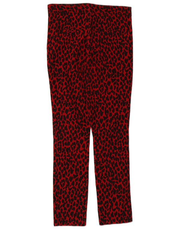 Zara ženske uske ležerne hlače male W26 L26 crveni životinjski print viskoza