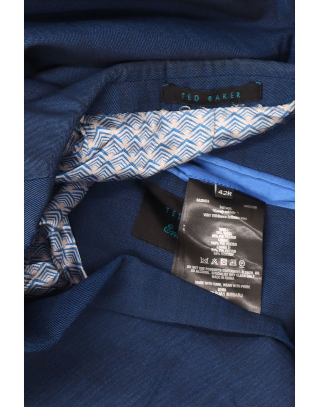 Ted Baker muška jakna s 2 gumba UK 42 XL plava vuna