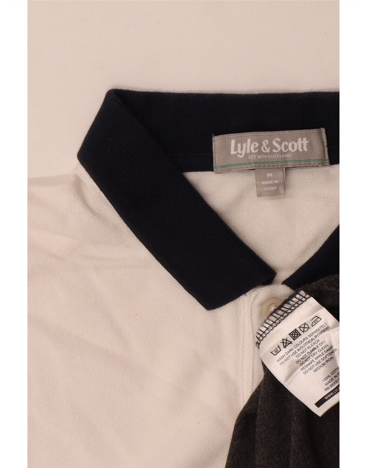 Muška polo majica Lyle & Scott srednje bijele boje, pamuk