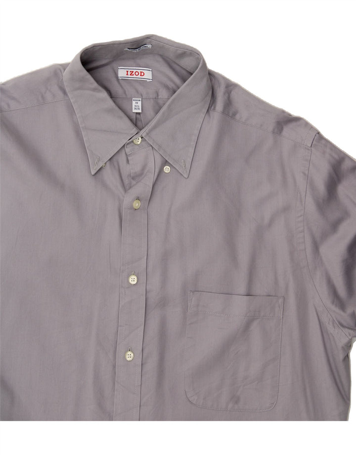 IZOD Mens Regular Fit Shirt Size 16 1/2 Large Grey Cotton Vintage Izod and Second-Hand Izod from Messina Hembry 