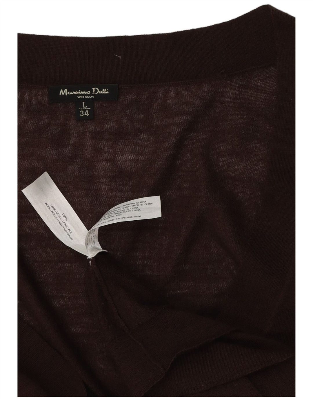 MASSIMO DUTTI Ženski džemper kardigan UK 14 Veliki smeđi vuneni