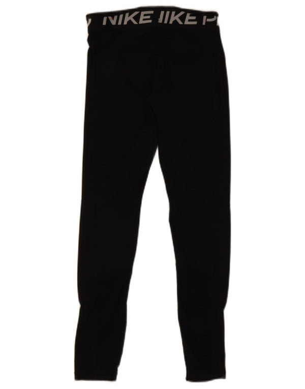 Nike Ženske Dri Fit Graphic Leggings UK 14 Veliki crni poliester