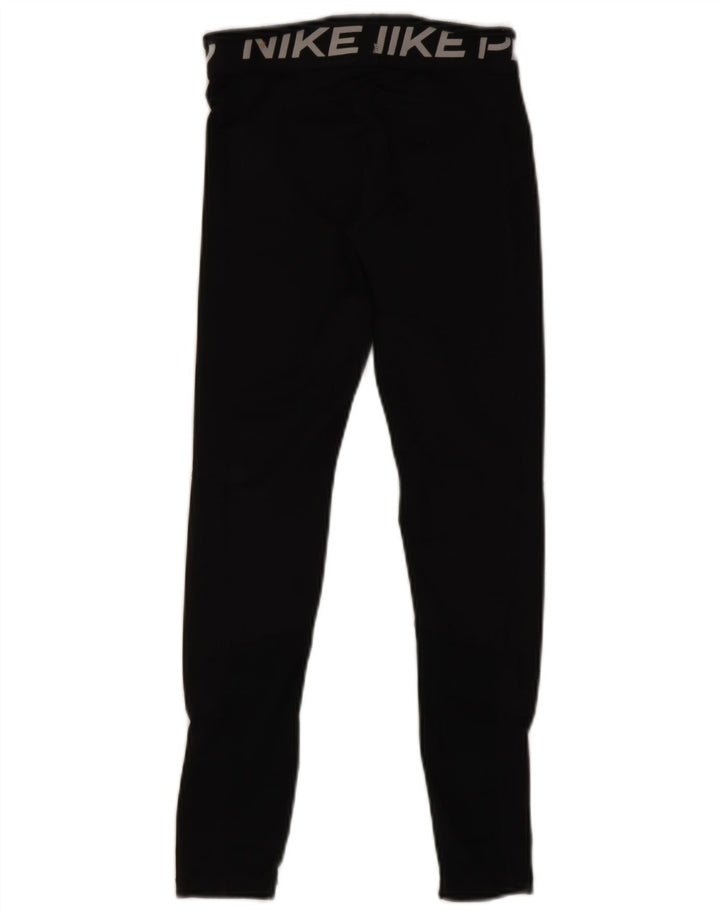 Nike Ženske Dri Fit Graphic Leggings UK 14 Veliki crni poliester