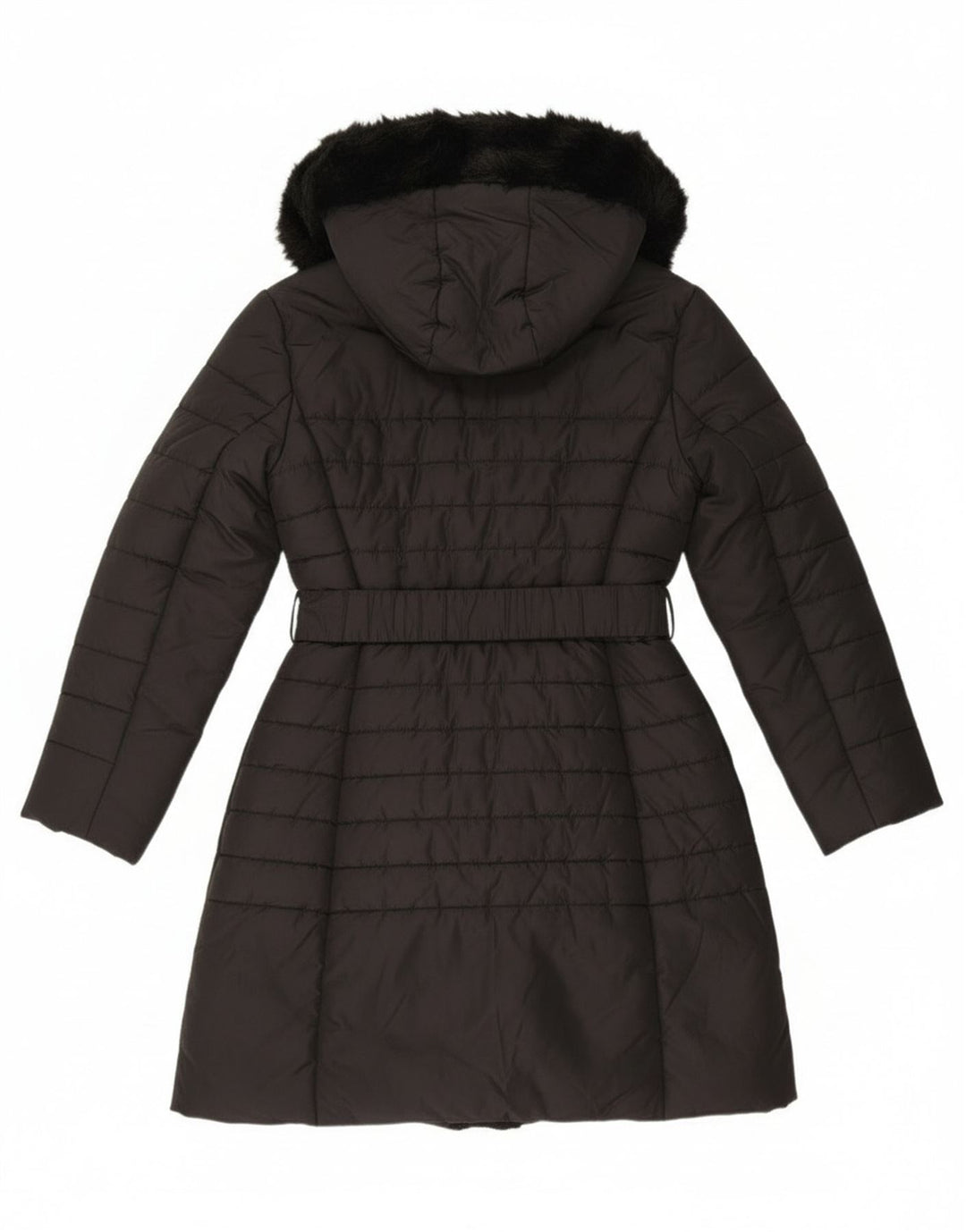 French Connection ženski podstavljeni kaput s kapuljačom UK 12 srednji crni poliester