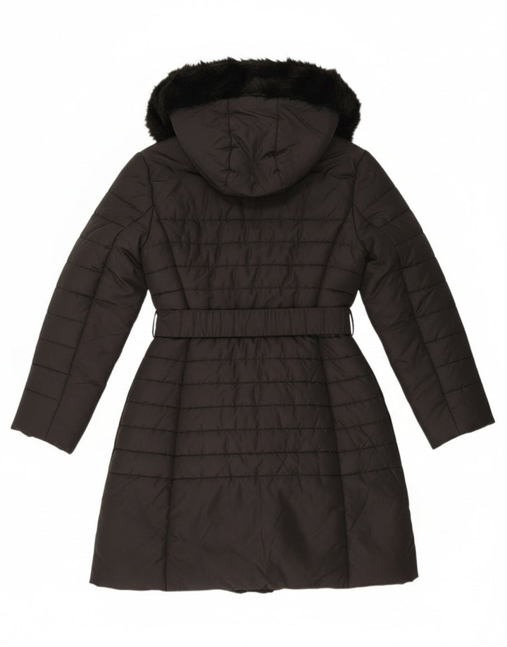 French Connection ženski podstavljeni kaput s kapuljačom UK 12 srednji crni poliester