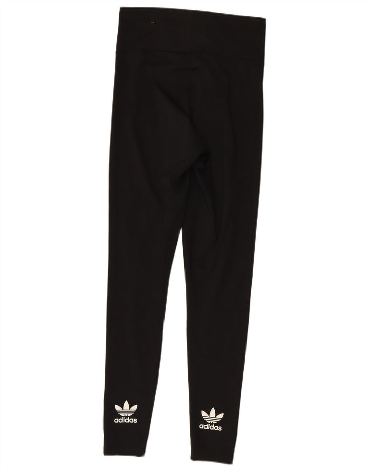 ADIDAS Womens Leggings UK 10 Small  Black Polyester