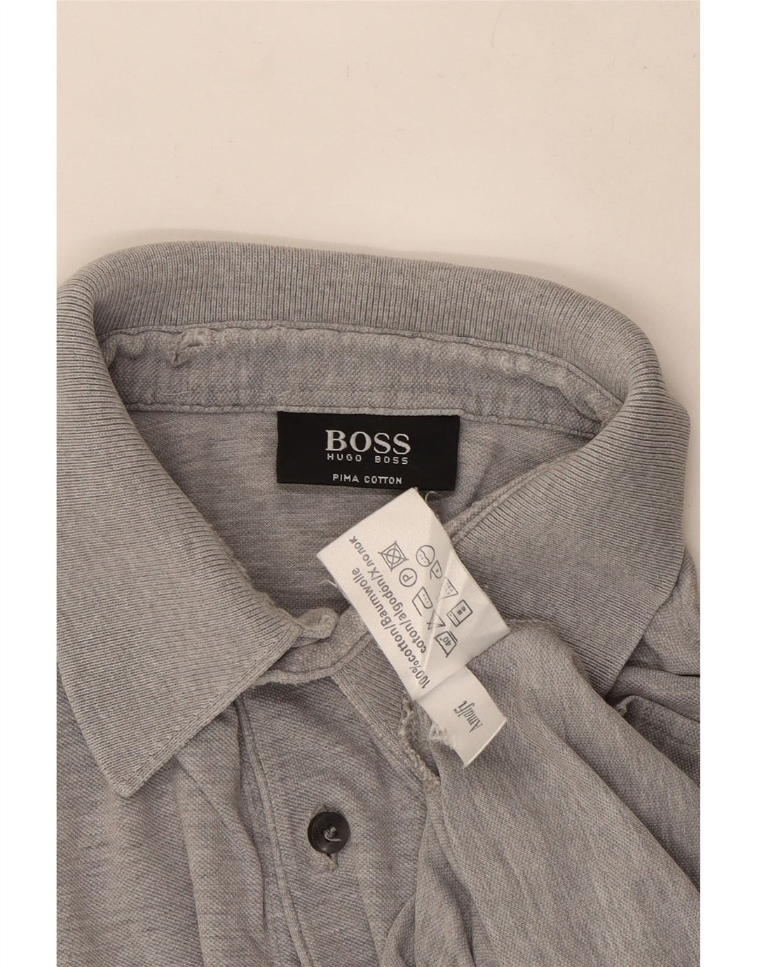 Muška polo majica Hugo Boss, srednje sivi flekasti pamuk