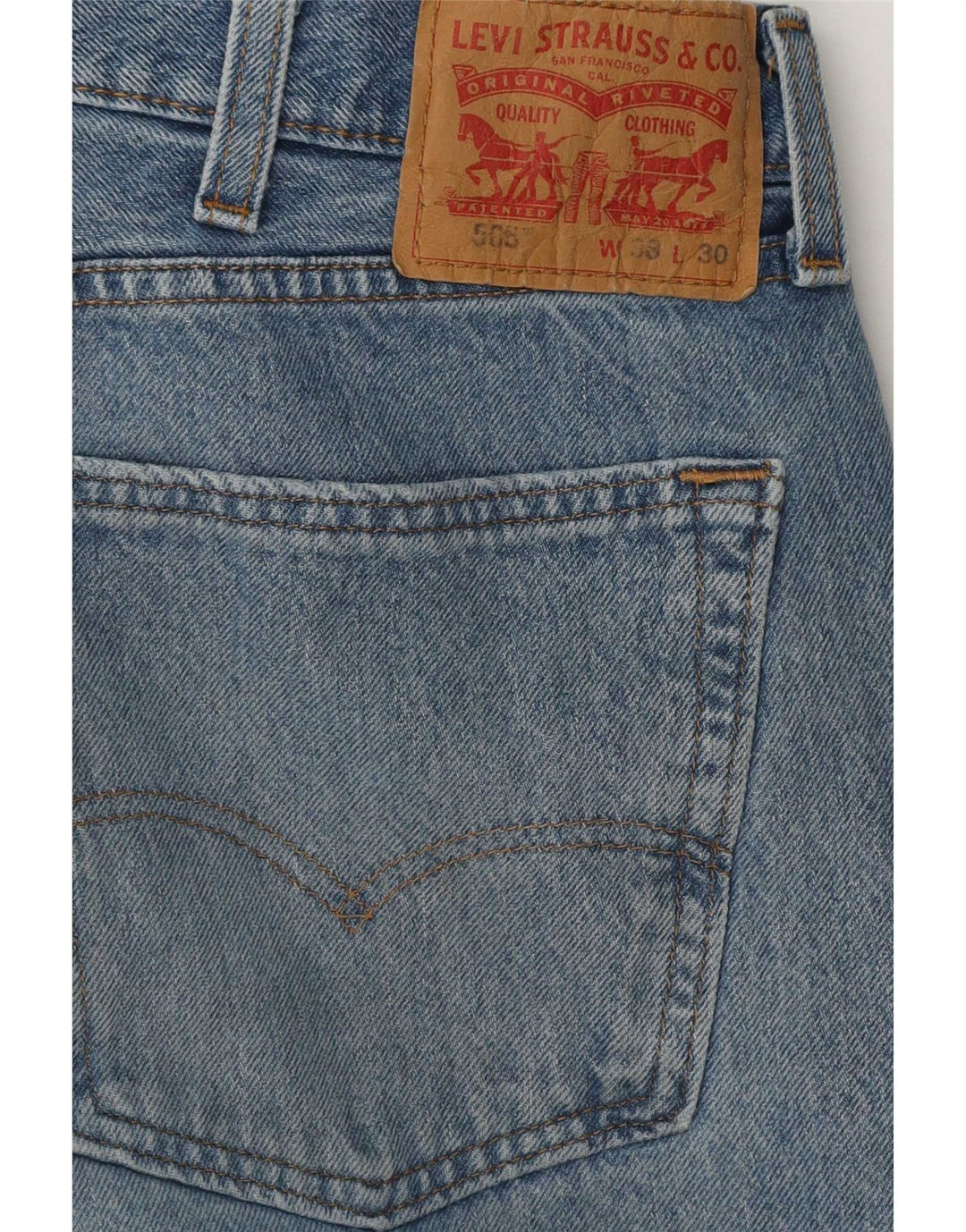 Levi's muške 505 ravne traperice W38 L30 plavi pamuk