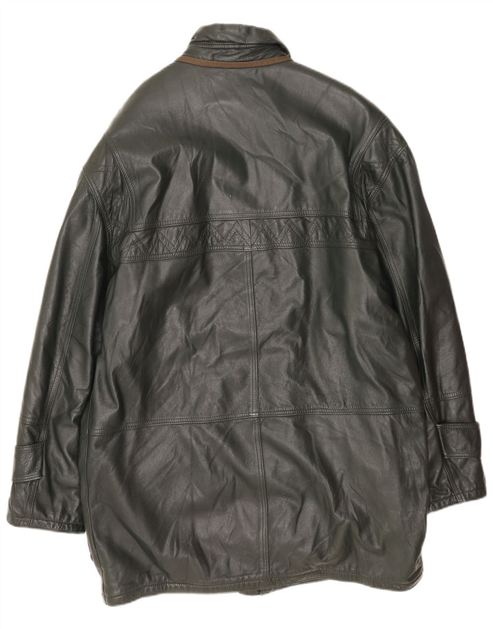 Vintage muški kožni kaput UK 40 velika zelena koža