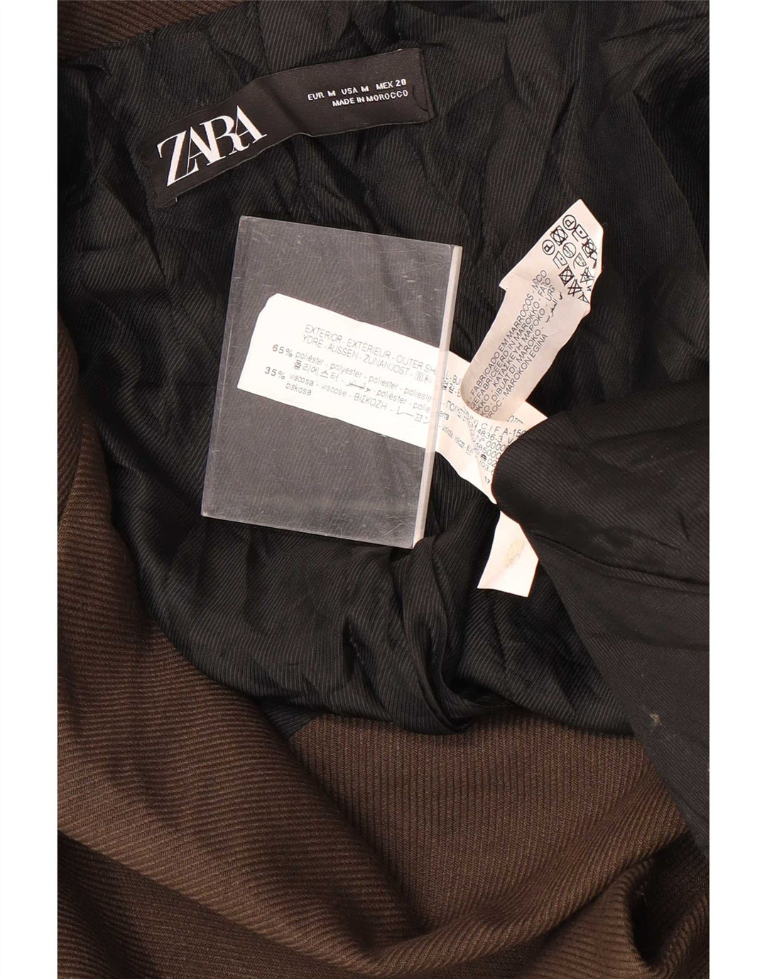 Zara ženski preveliki kaput UK 14 srednje smeđi poliester