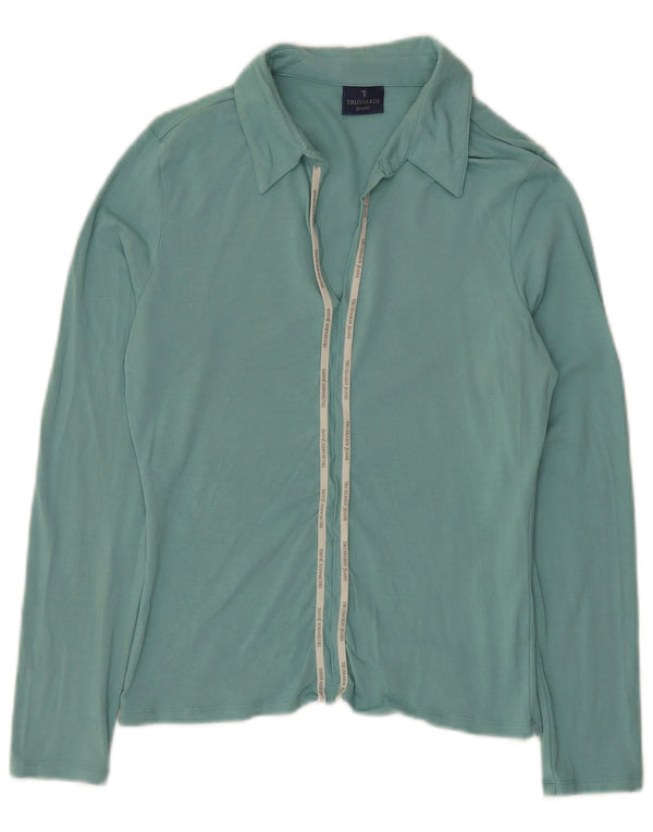 Ženska polo majica dugih rukava Trussardi Jeans UK 12 srednje tirkizna