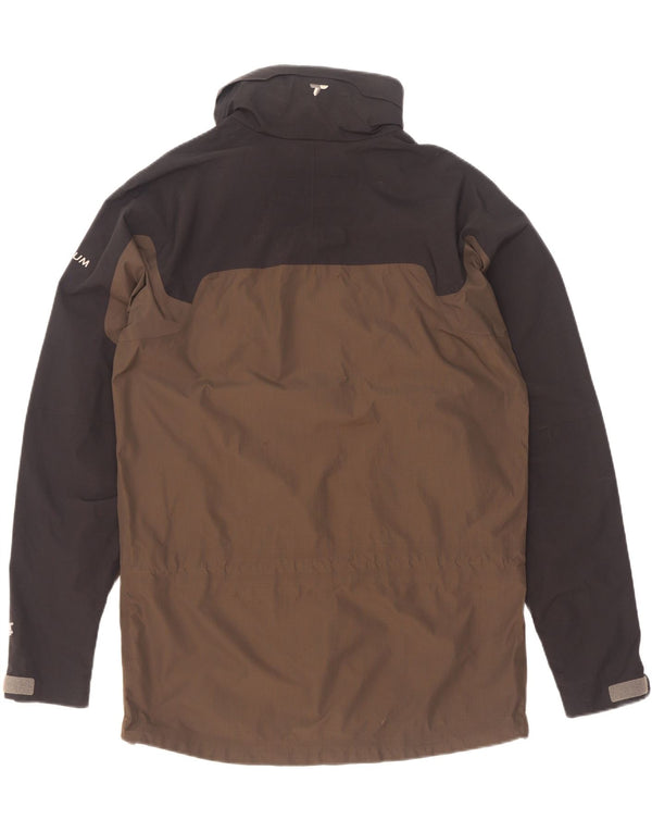 Columbia Mens Titanium Hooded Rain Jacket UK 38 Medium Brown Colourblock