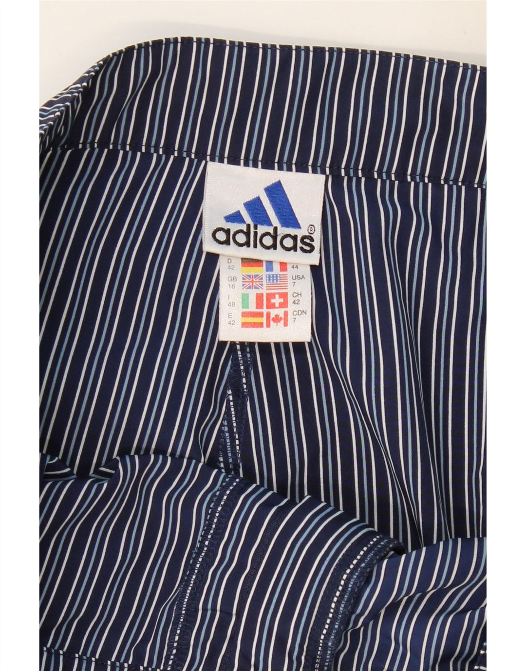 ADIDAS Ženske chino kratke hlače UK 16 Large W32 tamnoplavi prugasti poliester