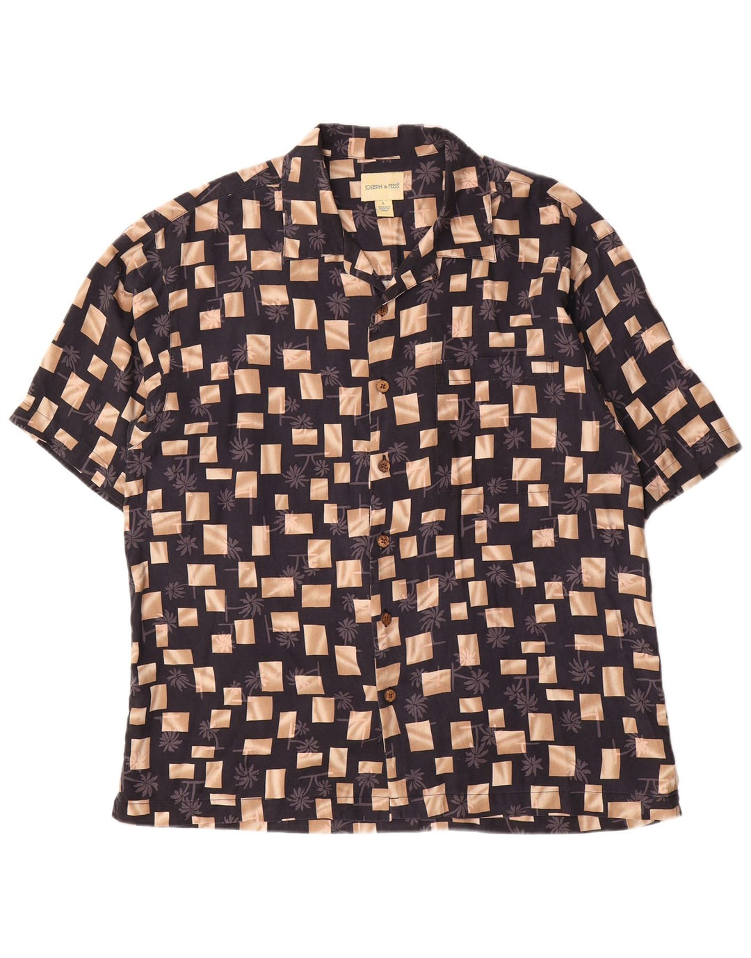 Joseph & Feiss Muška košulja kratkih rukava Velika crna geometrijska svila