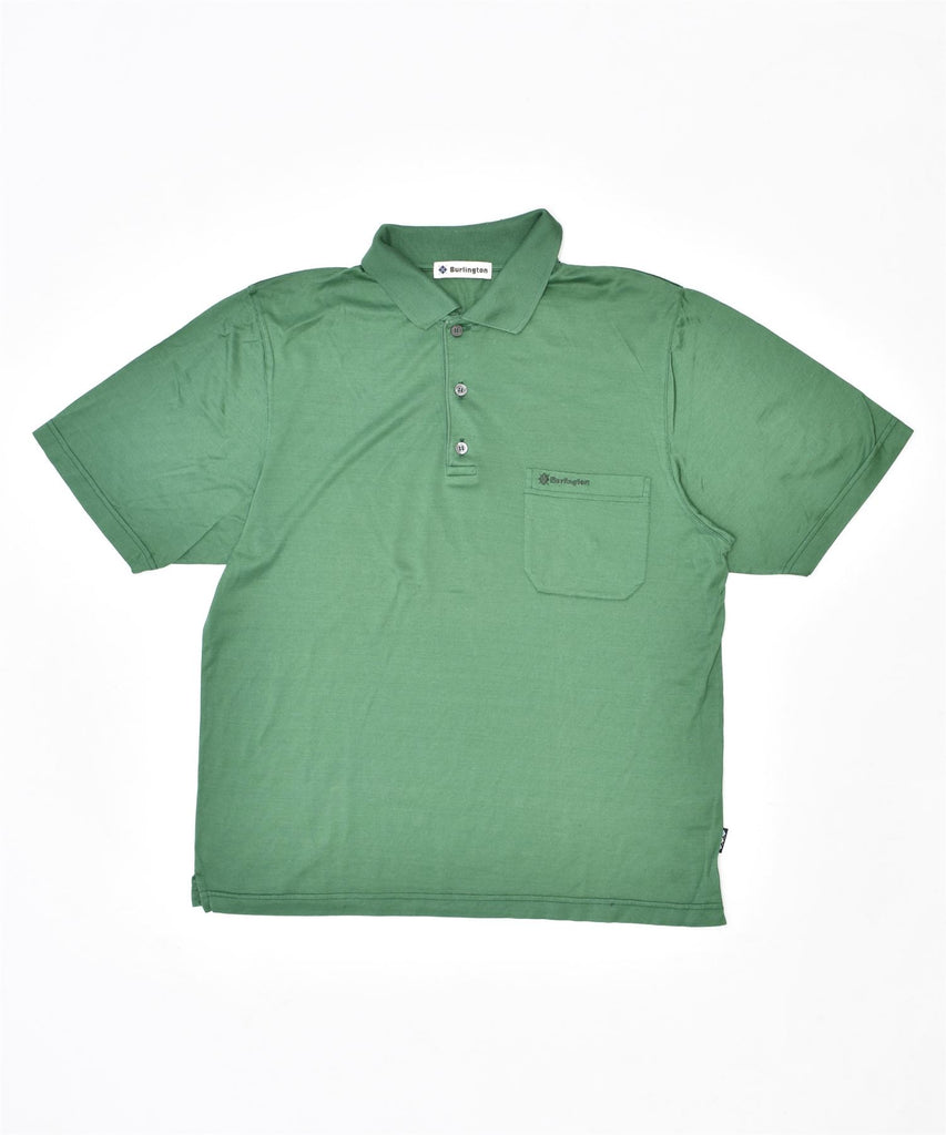 BURLINGTON Mens Polo Shirt Small Green Cotton Vintage | Vintage | Thrift | Second-Hand | Used Clothing | Messina Hembry 