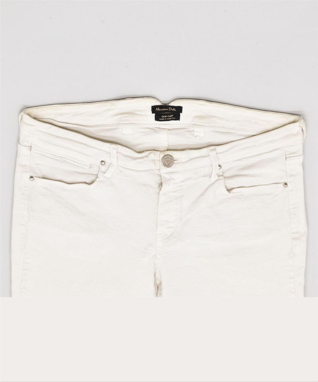 MASSIMO DUTTI Womens Crop Slim Jeans EU 38 Medium W30 L28 White | Vintage | Thrift | Second-Hand | Used Clothing | Messina Hembry 