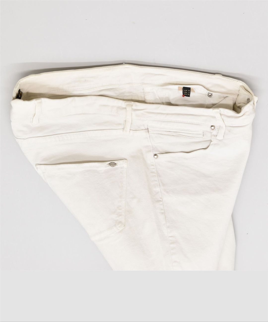 MASSIMO DUTTI Womens Crop Slim Jeans EU 38 Medium W30 L28 White | Vintage | Thrift | Second-Hand | Used Clothing | Messina Hembry 