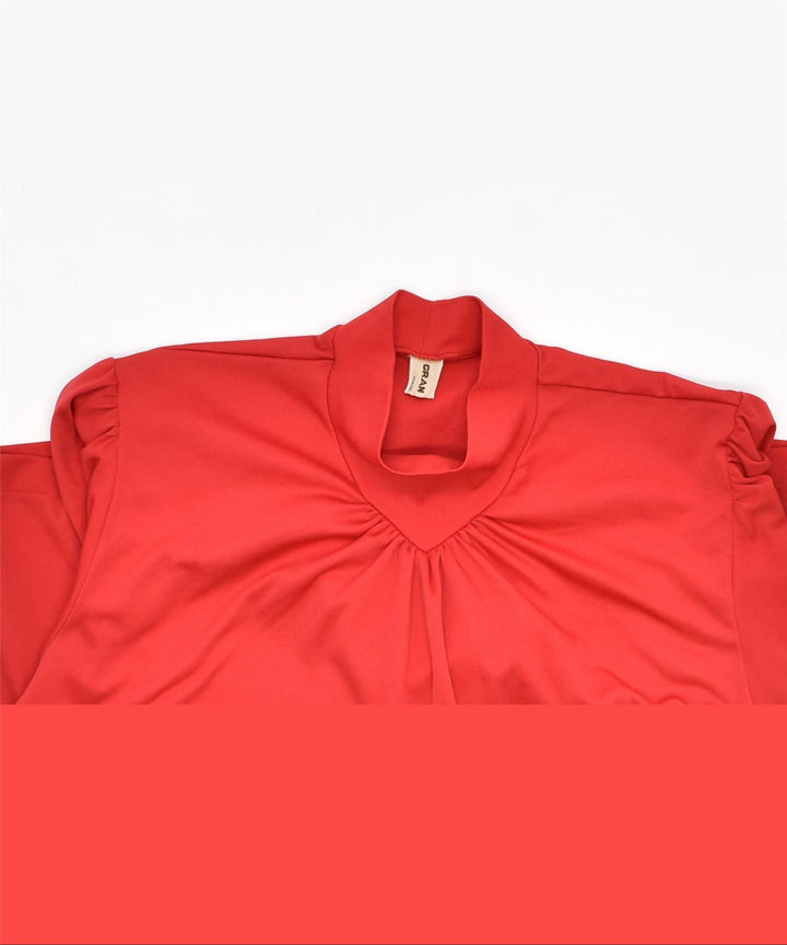 GRAN SASSO Womens Blouse Top UK 14 Large Red Polyester Vintage | Vintage | Thrift | Second-Hand | Used Clothing | Messina Hembry 