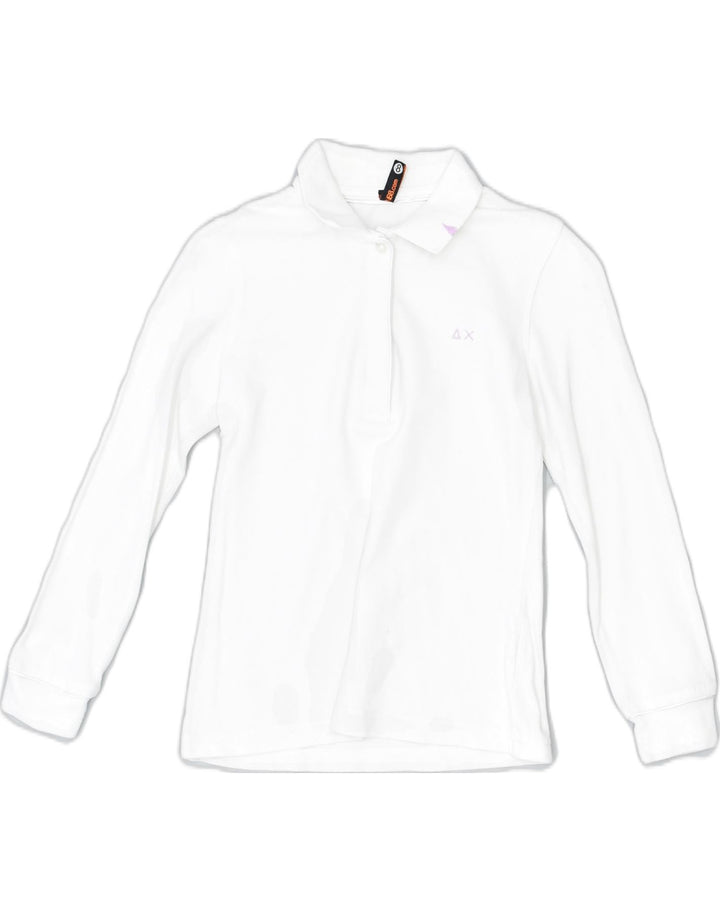 SUN68 Girls Long Sleeve Rugby Polo Shirt 7-8 Years White Cotton | Vintage | Thrift | Second-Hand | Used Clothing | Messina Hembry 