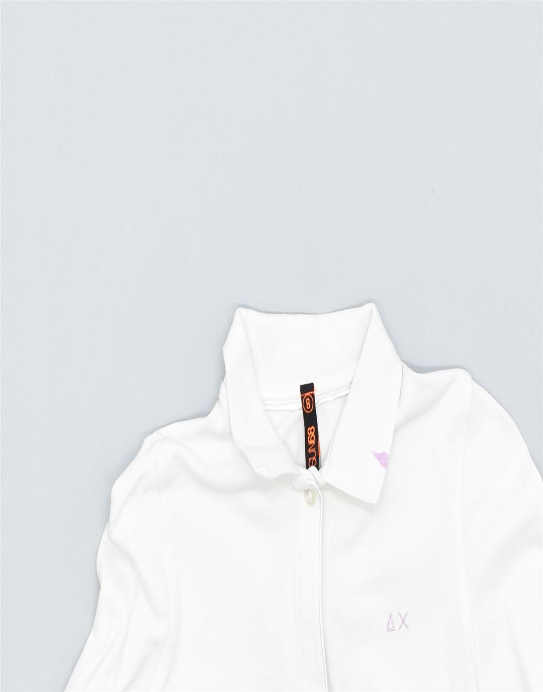 SUN68 Girls Long Sleeve Rugby Polo Shirt 7-8 Years White Cotton | Vintage | Thrift | Second-Hand | Used Clothing | Messina Hembry 